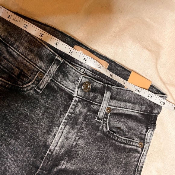 NWT 7 For All Mankind High Waist Cropped Straight Black Mineral Wash Jeans 24 - Picture 9 of 16